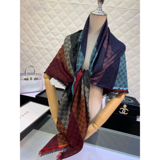 Replica Gucci GG Jacquard Wool Shawl 130 x 130 Red