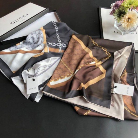 Fake Gucci Long Silk scarf with Flora Print 70 x 180cm Replica