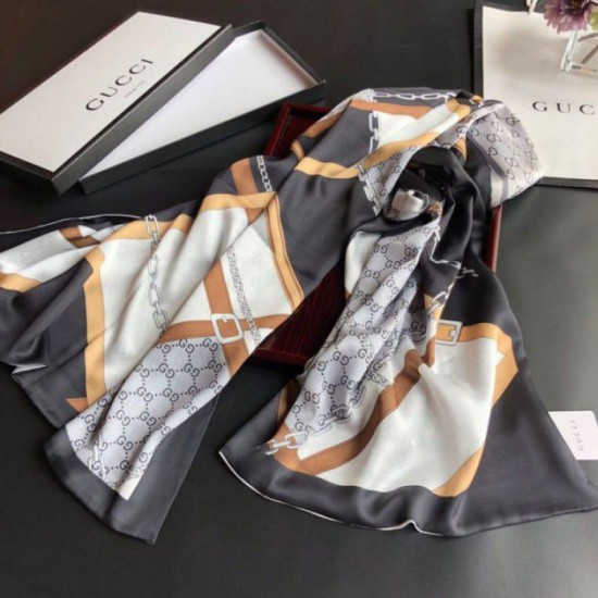 Fake Gucci Long Silk scarf with Flora Print 70 x 180cm Replica
