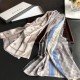 Replica Gucci Long Silk scarf with Bee Print 70 x 180cm Gray