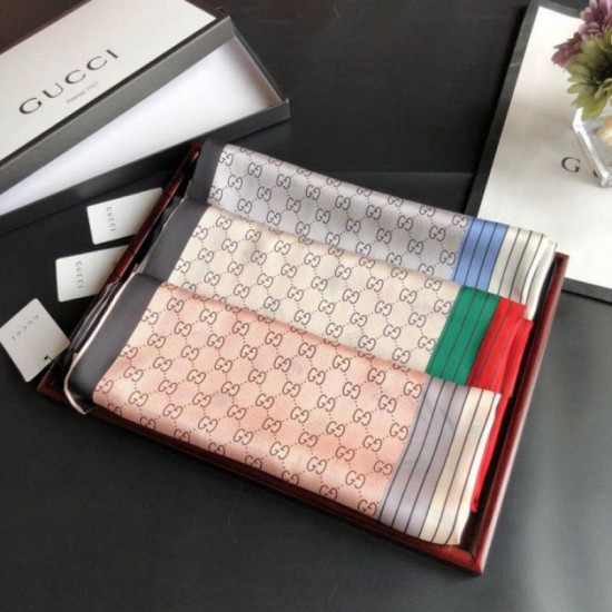 Fake Gucci Long Silk scarf with Bee Print 70 x 180cm Red Replica