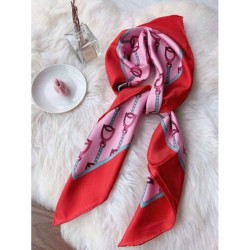 Fake Gucci Scarf With Stirrups Print 90 x 90 Black Replica