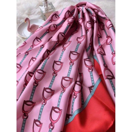 Fake Gucci Scarf With Stirrups Print 90 x 90 Black Replica