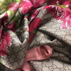Replica Gucci GG Bouquets Print Silk Scarf 140 x 140 Red