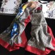 Replica Gucci GG Bouquets Print Silk Scarf 140 x 140 Blue