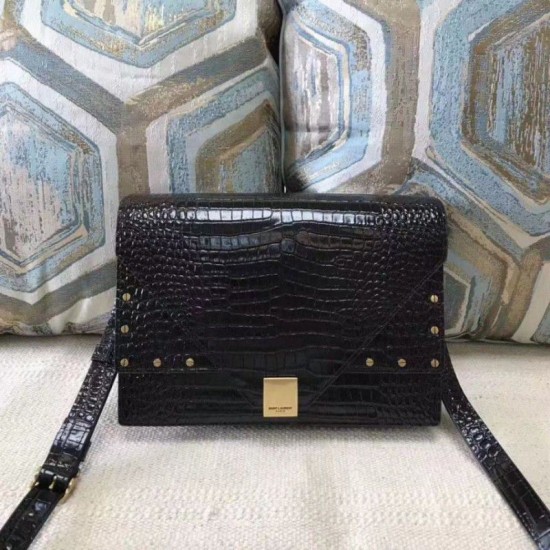 Fake YSL Saint Laurent Margaux Satchel Crocodile Embossed Black Replica Fake YSL Saint Laurent Margaux Satchel Crocodile Embossed Black Replica