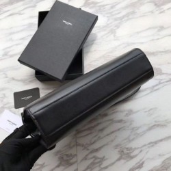 Fake YSL Saint Laurent Manhattan Baguette Top Handle Bag Black Replica
