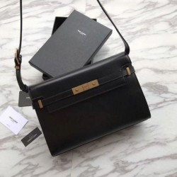 Fake YSL Saint Laurent Manhattan Baguette Top Handle Bag Black Replica