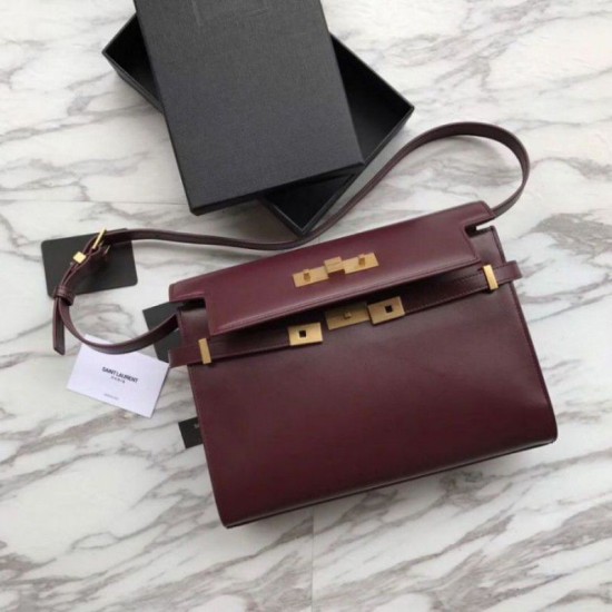 Replica YSL Saint Laurent Manhattan Baguette Top Handle Bag Brown