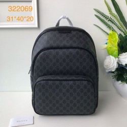 Replica Gucci Backpack GG Monogram Supreme Canvas Travel Carry 322069 Black