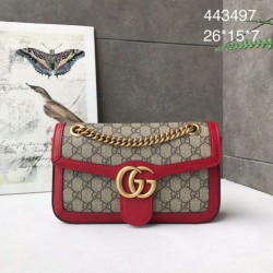 Replica Gucci Ophidia GG Marmont Matelasse Mini Bag 443497 Red