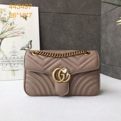 Fake Gucci GG Marmont Matelasse Mini Bag 443497 Light Coffee Replica