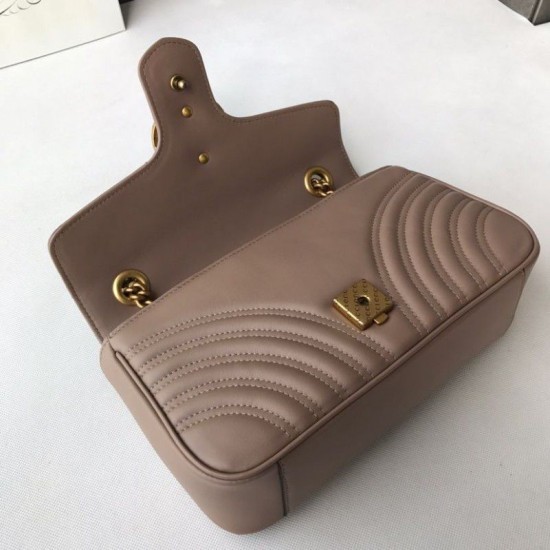 Fake Gucci GG Marmont Matelasse Mini Bag 443497 Light Coffee Replica Fake Gucci GG Marmont Matelasse Mini Bag 443497 Light Coffee Replica