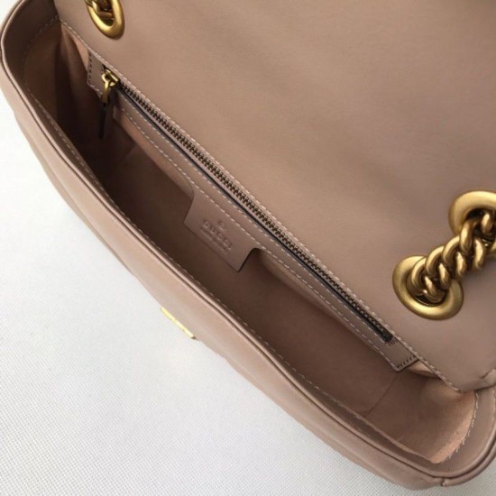 Fake Gucci GG Marmont Matelasse Mini Bag 443497 Light Coffee Replica Fake Gucci GG Marmont Matelasse Mini Bag 443497 Light Coffee Replica