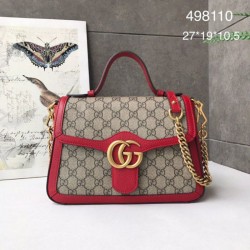 Replica Gucci Ophidia GG Marmont Small Top Handle Bag 498110 Red