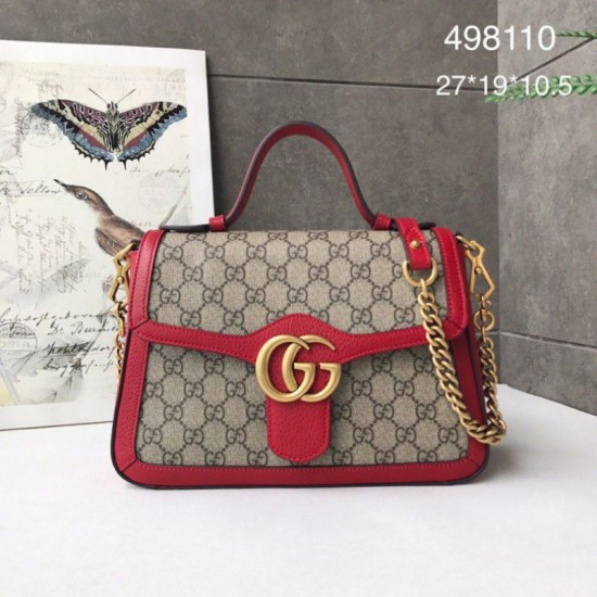 Replica Gucci Ophidia GG Marmont Small Top Handle Bag 498110 Red Replica Gucci Ophidia GG Marmont Small Top Handle Bag 498110 Red