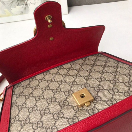 Replica Gucci Ophidia GG Marmont Small Top Handle Bag 498110 Red Replica Gucci Ophidia GG Marmont Small Top Handle Bag 498110 Red