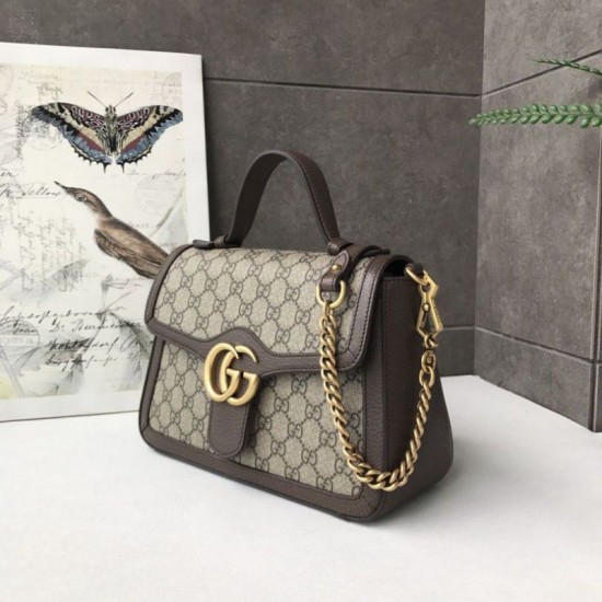 Replica Gucci Ophidia GG Marmont Small Top Handle Bag 498110 Coffee Replica Gucci Ophidia GG Marmont Small Top Handle Bag 498110 Coffee
