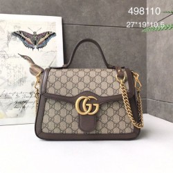 Replica Gucci Ophidia GG Marmont Small Top Handle Bag 498110 Coffee