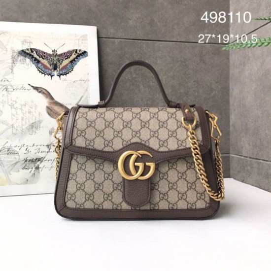 Replica Gucci Ophidia GG Marmont Small Top Handle Bag 498110 Coffee Replica Gucci Ophidia GG Marmont Small Top Handle Bag 498110 Coffee
