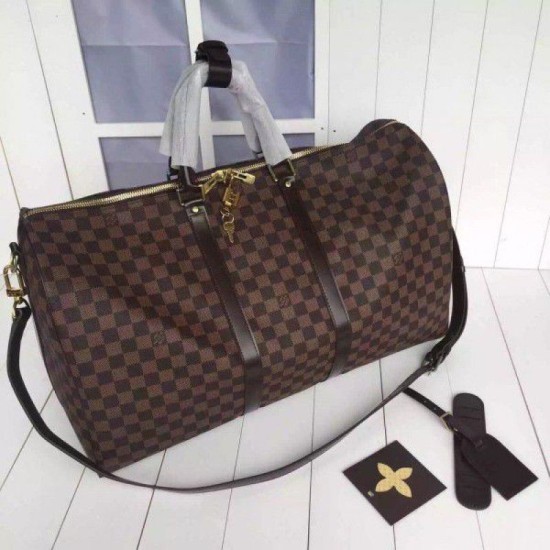 Replica Louis Vuitton Keepall Bandouliere 55 Damier Ebene N41414 Replica Louis Vuitton Keepall Bandouliere 55 Damier Ebene N41414