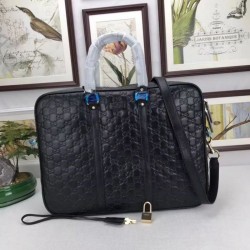 Replica Gucci Black ssima Briefcase Document Tote Bag 201480