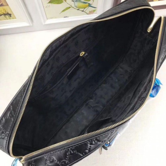Replica Gucci Black ssima Briefcase Document Tote Bag 201480
