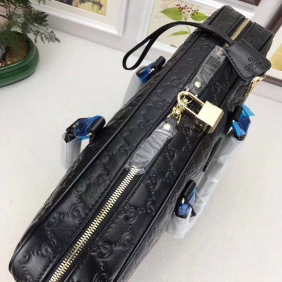 Replica Gucci Black ssima Briefcase Document Tote Bag 201480