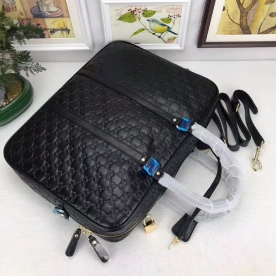 Replica Gucci Black ssima Briefcase Document Tote Bag 201480
