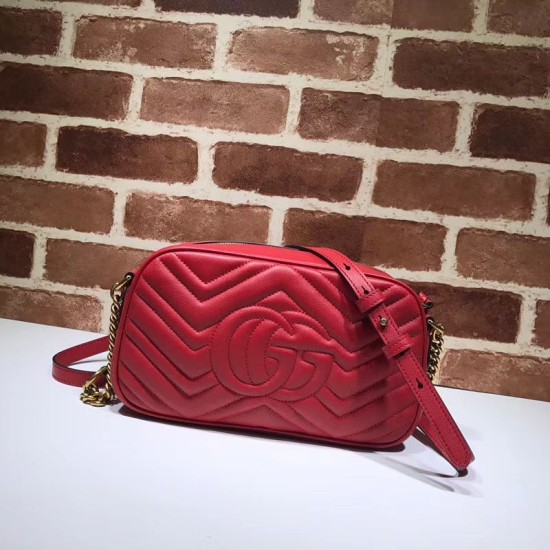 Replica Gucci GG Marmont Matelasse Shoulder Bag 447632 Red Replica Gucci GG Marmont Matelasse Shoulder Bag 447632 Red