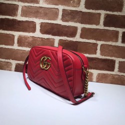 Replica Gucci GG Marmont Matelasse Shoulder Bag 447632 Red