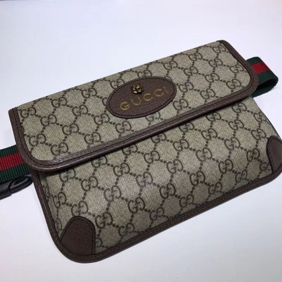 Replica Gucci GG Supreme Belt Bag 493930 Brown