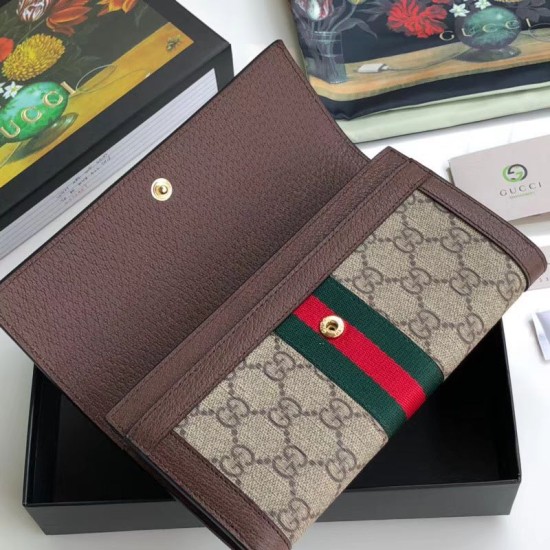 Replica Gucci Ophidia GG Continental Wallet 523153 Brown Replica Gucci Ophidia GG Continental Wallet 523153 Brown