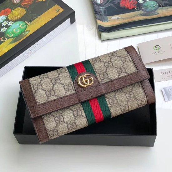 Replica Gucci Ophidia GG Continental Wallet 523153 Brown Replica Gucci Ophidia GG Continental Wallet 523153 Brown