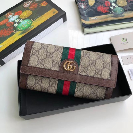 Replica Gucci Ophidia GG Continental Wallet 523153 Brown Replica Gucci Ophidia GG Continental Wallet 523153 Brown