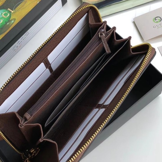 Fake Gucci Ophidia GG Zip Around Wallet 523154 Brown Replica Replica Gucci Ophidia GG Zip Around Wallet 523154 Brown
