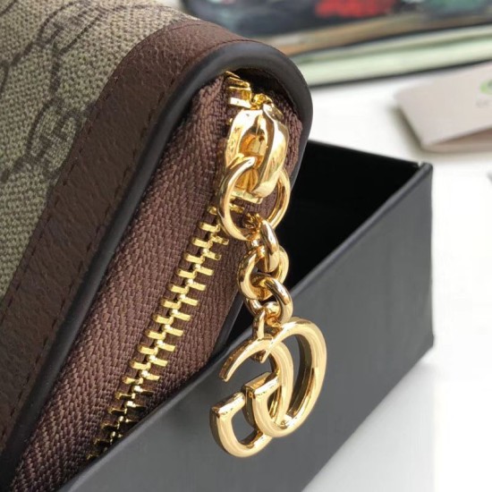 Fake Gucci Ophidia GG Zip Around Wallet 523154 Brown Replica Replica Gucci Ophidia GG Zip Around Wallet 523154 Brown