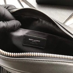 Fake YSL Saint Laurent Medium LouLou Chain Bag Smooth Leather Black Replica