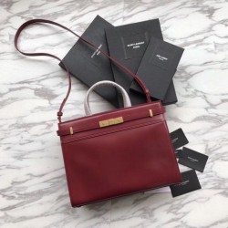 Replica YSL Saint Laurent Small Manhattan Top Handle Bag Red