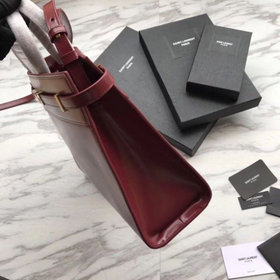 Replica YSL Saint Laurent Small Manhattan Top Handle Bag Red