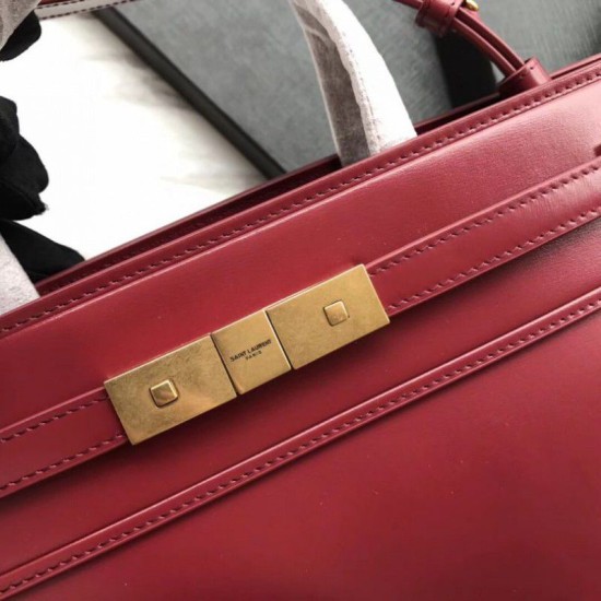 Replica YSL Saint Laurent Small Manhattan Top Handle Bag Red