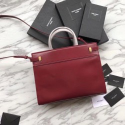 Replica YSL Saint Laurent Small Manhattan Top Handle Bag Red