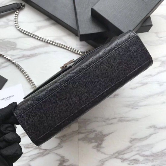 Replica YSL Saint Laurent Envelope Small Bag Grain Embossed Silver Hardware Fake YSL Saint Laurent Envelope Small Bag Grain Embossed Silver Hardware Replica