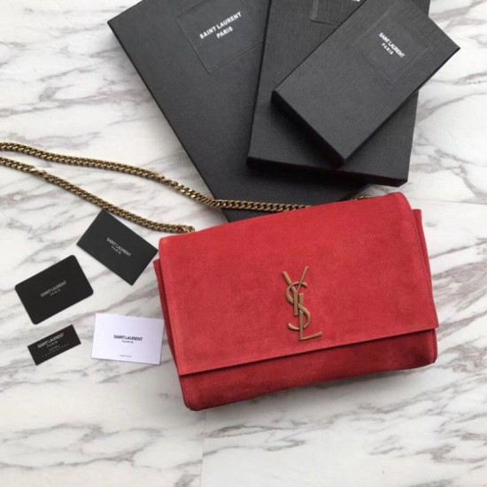 Replica YSL Saint Laurent Medium Reversible Kate Suede and Smooth Leather Red Fake YSL Saint Laurent Medium Reversible Kate Suede and Smooth Leather Red Replica