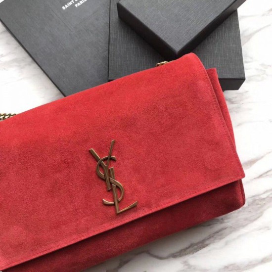 Replica YSL Saint Laurent Medium Reversible Kate Suede and Smooth Leather Red Fake YSL Saint Laurent Medium Reversible Kate Suede and Smooth Leather Red Replica