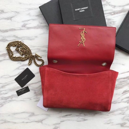 Replica YSL Saint Laurent Medium Reversible Kate Suede and Smooth Leather Red Fake YSL Saint Laurent Medium Reversible Kate Suede and Smooth Leather Red Replica