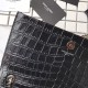 Replica Saint Laurent Medium Kate Monogram Crocodile Leather Shoulder Bag Black Fake Saint Laurent Medium Kate Monogram Crocodile Leather Shoulder Bag Black Replica