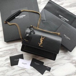 Replica YSL Saint Laurent Sunset Medium Smooth leather Back Gold Hardware