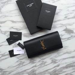 Fake YSL Saint Laurent Classic Monogram Wallet Smooth Leather Black Replica