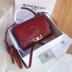 Fake Givenchy Eden Mini Crocodile Pattern Bag Claret Replica